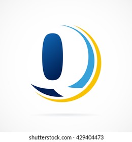 Letter Q logo icon design template elements on shape circle