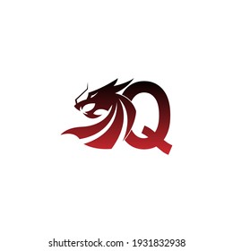 Letter Q logo icon with dragon design vector illustration