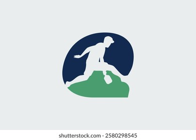 letter q logo with a jumping pickleball player silhouette. It is good for team logo, club, shirt, sticker, etc.