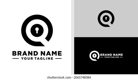 LETTER Q LOGO LOCK NEGATIVE SPACE MONOGRAM