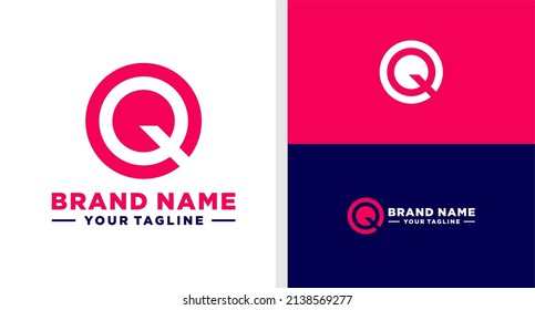 LETTER Q LOGO MONOGRAM NEGATIVE SPACE EDITABLE