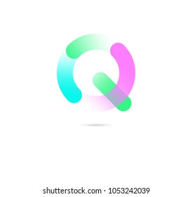Letter Q logo, multi colour letter icon vector template.