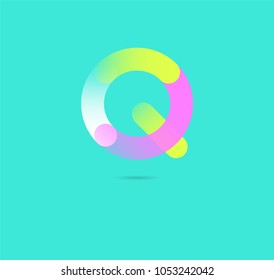 Letter Q logo, multi colour letter icon vector template.