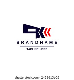 Letter q logo with negative space arrow logo for transportation
