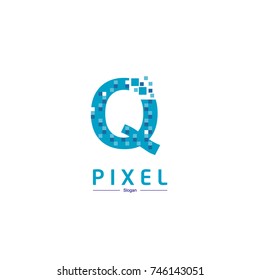Letter Q  Logo, pixel Logo