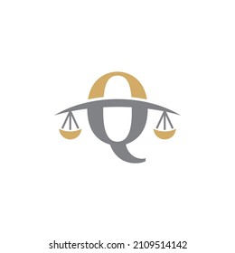 Letter Q Logo With Scale of Justice Logo Icon 003