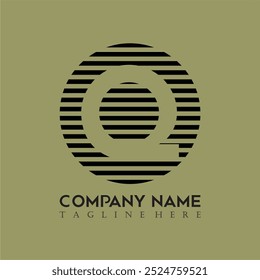 El logotipo de la letra Q con un estilo simple y elegante es adecuado para su uso por varias empresas o para uso personal