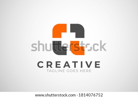 Letter Q Logo, letter Q from square puzzle, usable for business and technology logos, flat design logo template, vector illustration