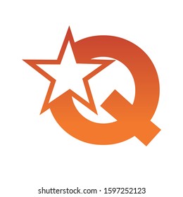 Letter Q logo With Star sign Branding Identity Corporate unusual logo design template