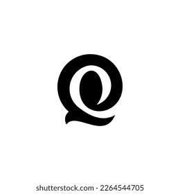 
Letter Q logo  symbol - vector icon - grayscale version
