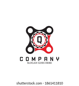 Letter Q Logo, Technology and Industrial Service Concept Gear and Bracket Initial Logo Vector Design.
