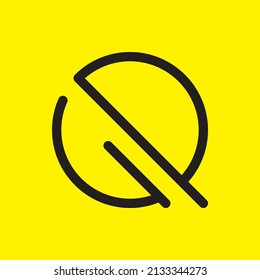 Letter Q Logo Template Abstract Vector Illustration - Yellow Background- lines Logotype Vector Design Template