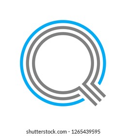 Letter Q Logo Template with Lines. Simple and Minimalist Logo. Editable Vector Template