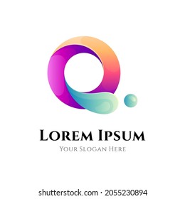 Letter q logo template with water bubble
