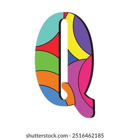 Letter Q logo vector art. Abstract colorful letter "Q" design vector. Vibrant and artistic letter "Q" illustration with bright, bold colors in a modern, geometric style. Letter Q Icon Design Vector.