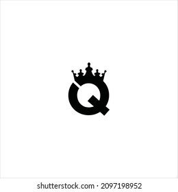 letter q logo vector crown template