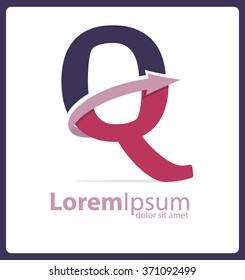 Letter Q Logo Vector design with arrow
