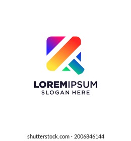 Ilustración vectorial del logotipo de la letra Q, inspiración de diseño. Iconos coloridos