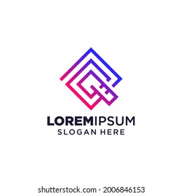 Ilustración vectorial del logotipo de la letra Q, inspiración de diseño. Iconos coloridos