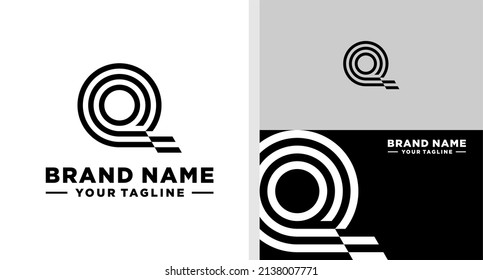 LETTER Q LOGO WAVE LINE EDITABLE