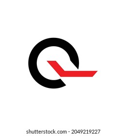 letter Q logo.circular line and straight line