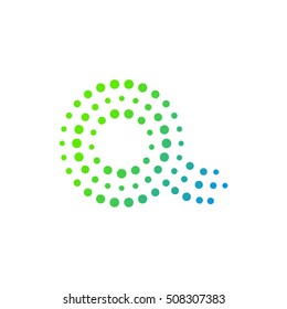 Letter Q logo.Dots logo,dotted shape logotype vector design
