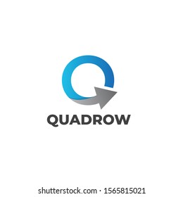 Letter Q logotype design with arrow
