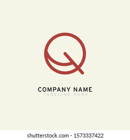 Letter Q logotype Monoline style, simple and elegant Q logo, Retro theme - Vector