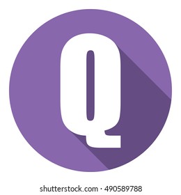 Letter Q with a long shadow. Vector illustration EPS10