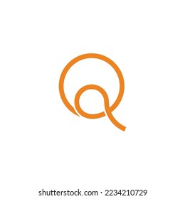 letter q loop circle thread rope logo vector 