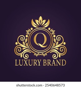 Letra Q luxo logotipo de ouro conceito