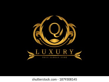 Letter Q Luxury Logo template vector for brand, company or fashion.