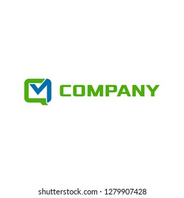 Letter Q and M incorporated monogram initial logo design
