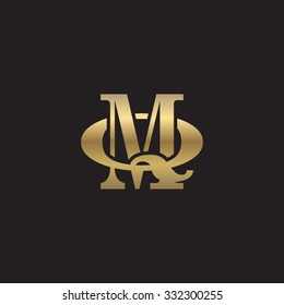 letter Q and M monogram golden logo