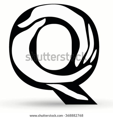 Letter Q Made Hands Hand Drawn Stock Vector Royalty Free 368882768