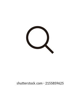 letter Q magnifying glass geometric simple symbol logo vector