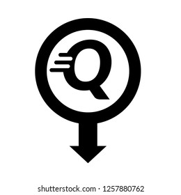 letter Q and map pin. logo concept. Designed for your web site design, logo, app, UI
