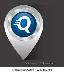 letter Q and map pin. logo concept. Designed for your web site design, logo, app, UI