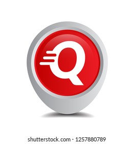 letter Q and map pin. logo concept. Designed for your web site design, logo, app, UI