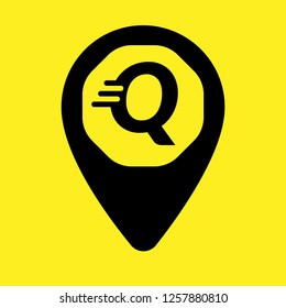 letter Q and map pin. logo concept. Designed for your web site design, logo, app, UI