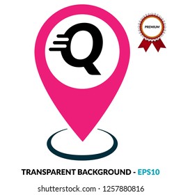 letter Q and map pin. logo concept. Designed for your web site design, logo, app, UI