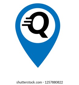 letter Q and map pin. logo concept. Designed for your web site design, logo, app, UI