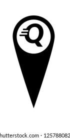 letter Q and map pin. logo concept. Designed for your web site design, logo, app, UI