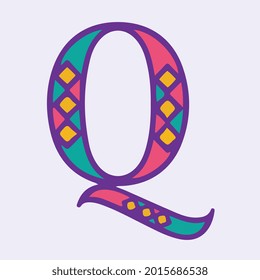 vector letter q mardi gras