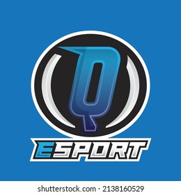 Letter Q mascot esport logo design, Esport logo illustration template, gamer team logo design