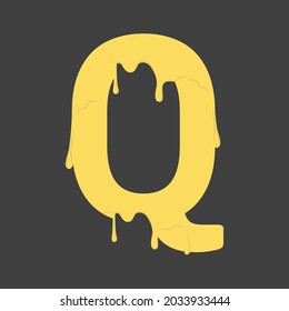 Letter Q Melted Cheese Style logo or symbol template design