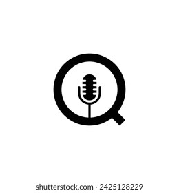 Letter Q mic geometric symbol simple logo vector
