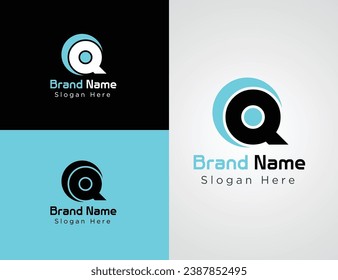 Letter q minimal logo design set