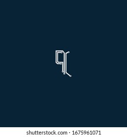 Letter Q minimal logo icon design. Vector template graphic elements. Technology, digital interfaces, hardware and engineering concepts.