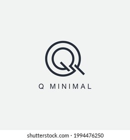 Vector de plantilla de logotipo mínimo de letra Q
